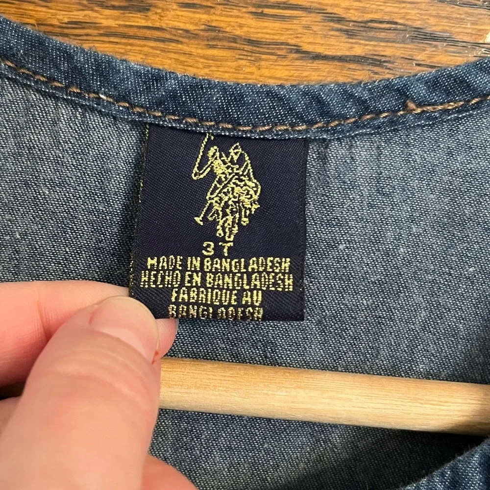 Vintage US Polo Assn. Sleeveless Denim Pleated Dress, 3T